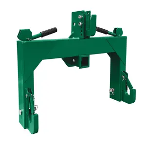 3 Point Quick Hitch for Category 1 Tractor, 3000 Lbs Capacity 3-Pt Attachment with 2 Inch Receiver Hitch, 5 Position Adjustable Top Hook for Easy Tractor Implement Connection,Green