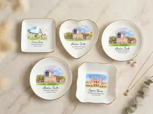 Personalized University Jewelry Dish | Custom College Graduation Gift for Her | School Logo Ring Dish | Class of 2026 Keepsake