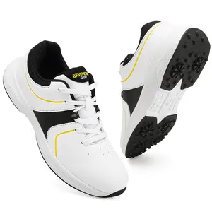 Men's Golf Shoes for All Seasons, Leather Waterproof, Spiked Anti-Slip Professional Sports Golf Cleats