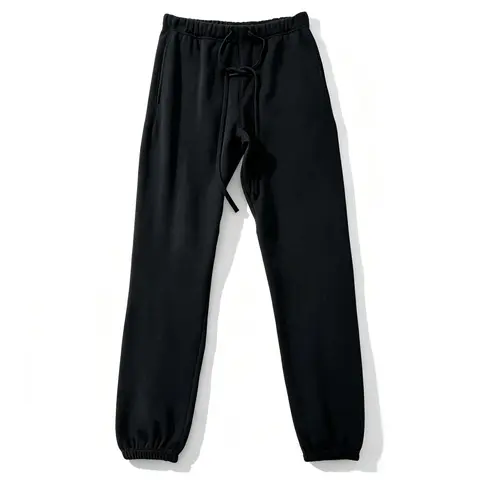 SS22 Style Unisex Oversized Sweatpants All Black, Soft Cotton Fleece Drawstring Joggers, Streetwear Casual Loungewear