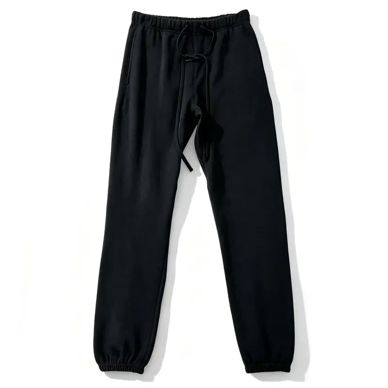 SS22 Style Unisex Oversized Sweatpants All Black, Soft Cotton Fleece Drawstring Joggers, Streetwear Casual Loungewear