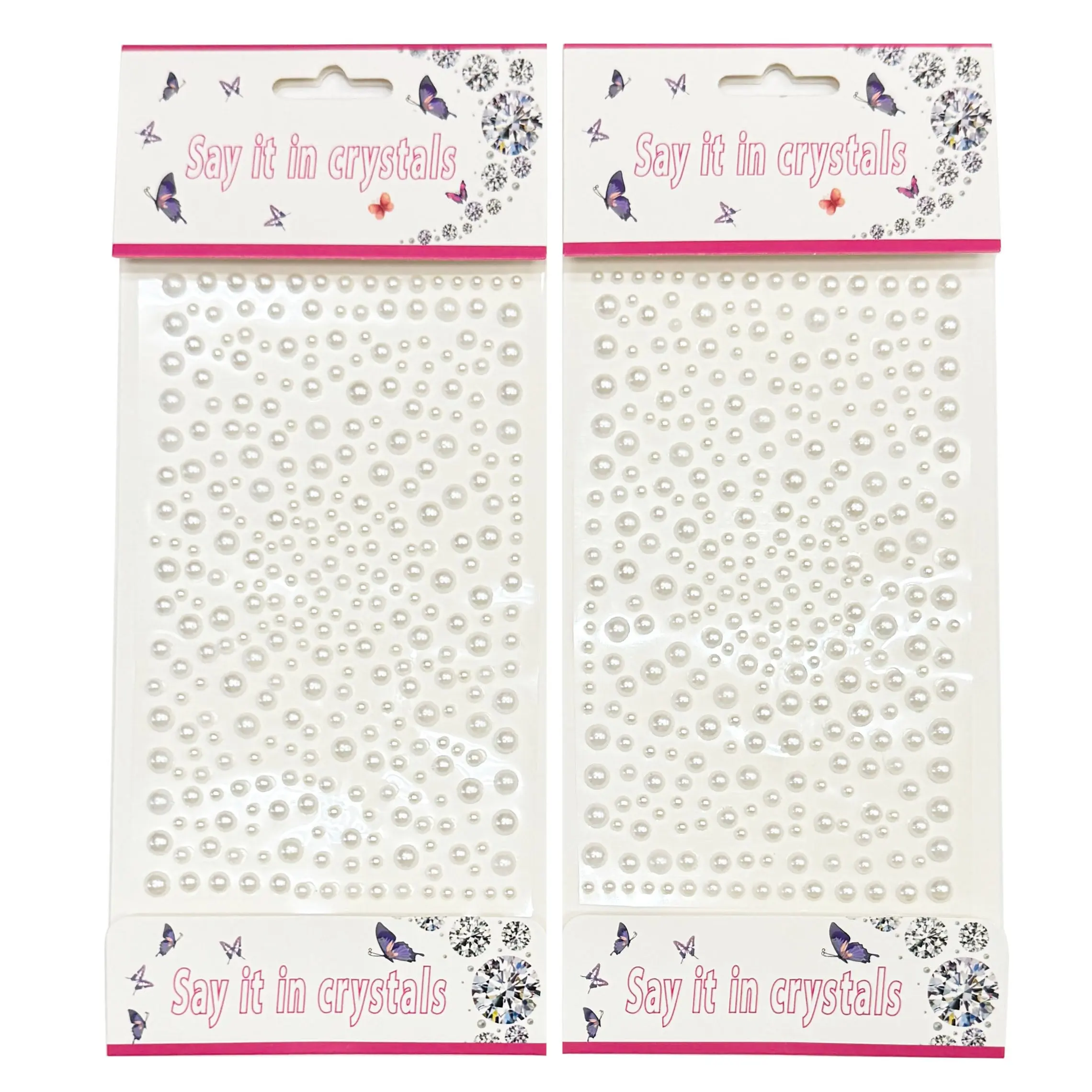 600+ pcs Adhesive Face Pearl Stickers of Various Sizes