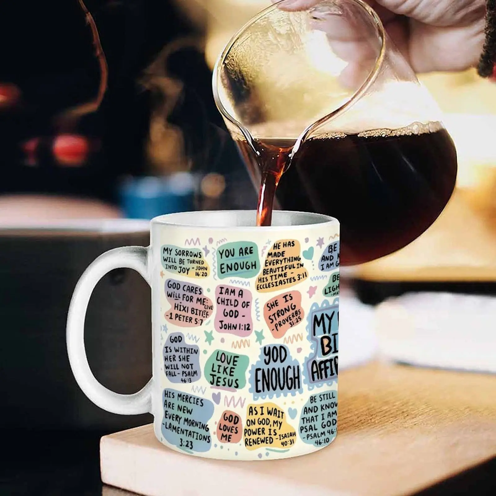 Bible Daily Reminders Coffee mug 15oz gift for her best friend Mental health awareness Bible Verses christian gifts for women Faith gift