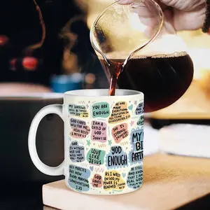 Bible Daily Reminders Coffee mug 15oz gift for her best friend Mental health awareness Bible Verses christian gifts for women Faith gift