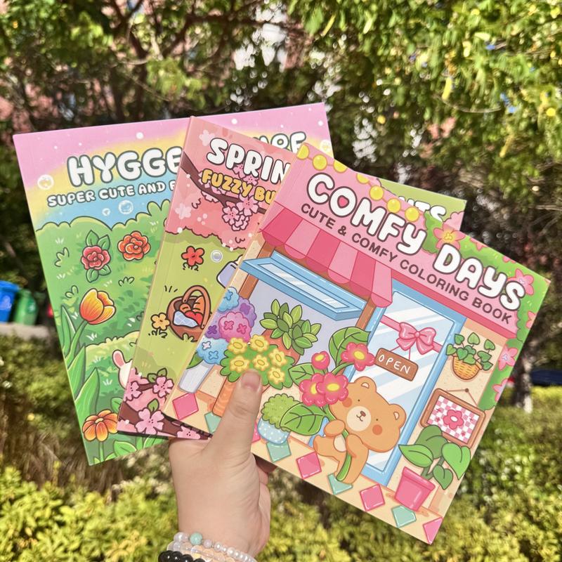 4-Piece or 8-Piece Themed Coloring Books Set, High-Quality Cute Art Books with Various Patterns, Perfect for Daily Relaxation and Holiday Gifts