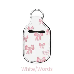 abbyrose Pink Bows Hand Sanitizer Holder White/Words