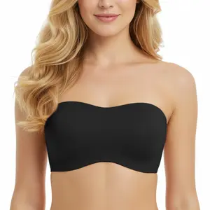 Rosyclo Strapless Bras for Women Wireless Seamless No Underwire Full Coverage Square Neck Adjustable Supportive Bra Comfortable Breathable Fabric Plus Sizes Underwire Support