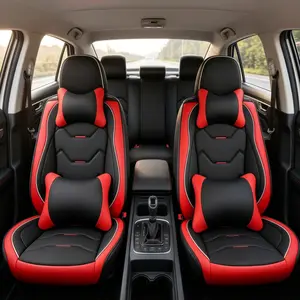 For Mazda CX-5 2013-2023/ CX-7 2007-2012/ Mazda3 2010-2019/ Mazda 6 2010-2021/ Mazda Speed 3 2008-2013 Luxury Car 5 Seat Covers with Pillows & Storage Bag, Premium Leather Front Rear Full Set Seat Covers Cushion Auto Interior Decoration Accessories