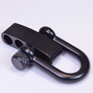 Black Adjustable Shackle - 5 Pack Clasp for Paracord Crafts