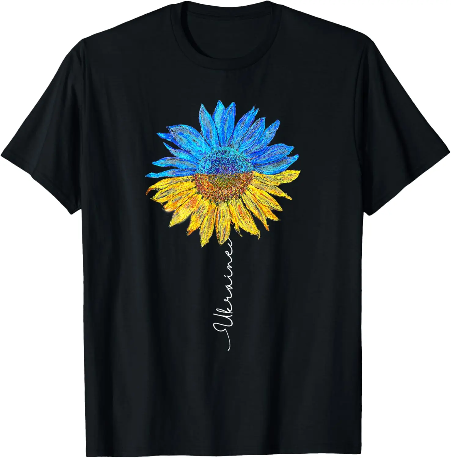 Women's 100% Cotton T-Shirt, I Stand With Ukraine Vintage Sunflower Graphic, Casual Short Sleeve Round Neck Everyday Top, Tshirt