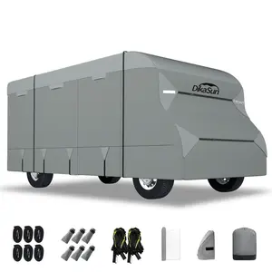 Class C RV Cover, 7 Layers Top Motorhome Cover, Heavy Duty Anti-UV Camper Cover Windproof Ripstop Class C Travel Trailer Cover