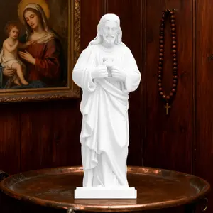 Jesus Sculpture Figurine, Religious Decorative Statue, Handcrafted Art Piece, Ideal for Home & Office Decoration, Spiritual Gift Idea