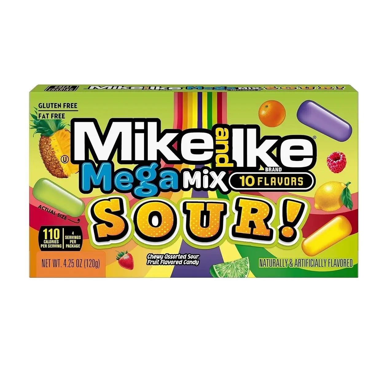 Mike and Ike Candy, Mega Mix Sour, 4.25oz Theater Box, Pack of 12, Viral Tiktok