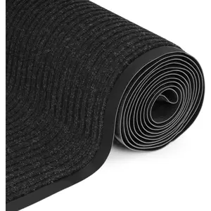 3x10ft Outdoor Floor Mat Commercial Runner Rug Heavy Duty Non Slip Entrance Rugs Indoor Outdoor Entryway Doormat with Rubber   Mat for  Hotel Office (3'x10'Black)