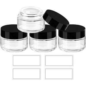 1 oz Glass Jars with Lids & Inner Liners, 4 Pack Small Glass Jars Thick Round Airtight Travel Containers for Cosmetics Cream Lotions Powders | Candle Making Jar