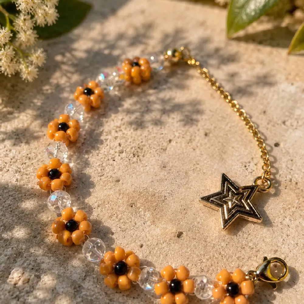 Handmade SunFlower Beaded Bracelet|Gift for her birthday gift