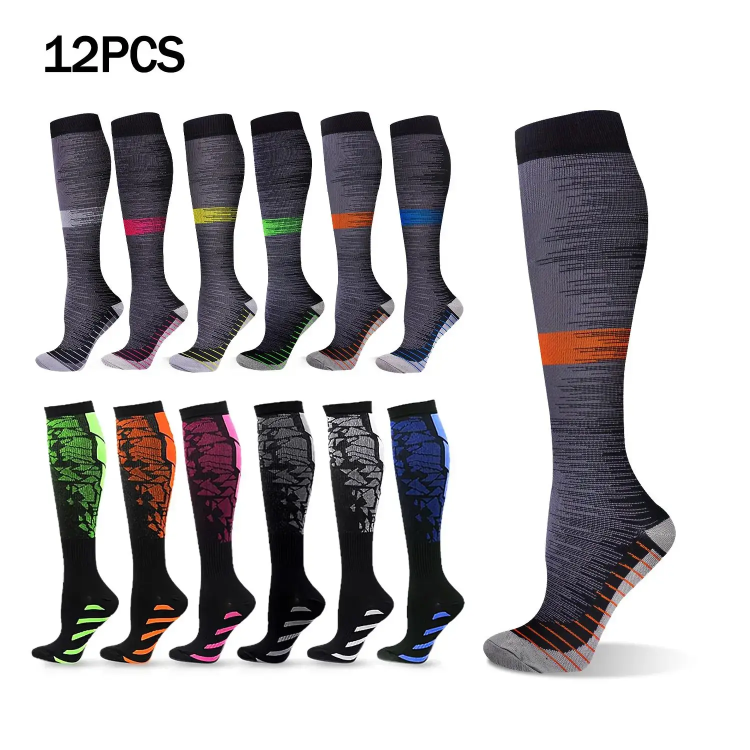 12 Pack Copper Compression Socks for Women & Men – 20-30 mmHg Circulation Support – Best for Medical, Running, Nursing, Athletic – Doctor Recommended for Swelling & Muscle Recovery
