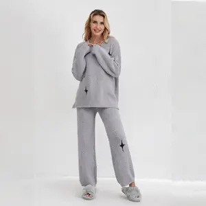 Women's Soft Pajamas Set for Fall and Winter, Long Sleeve Loungewear Pajama Set for Casual and Homewear - Pyjamas Nightwear Comfort