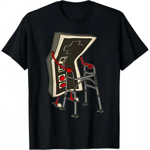 HAGBDH Old Gamer Retro Video Game T-Shirt Graphic Tees Cotton Round Neck Short Sleeves Guatemalan Pride Teddy Bear Design Comfortable Casual Outfit