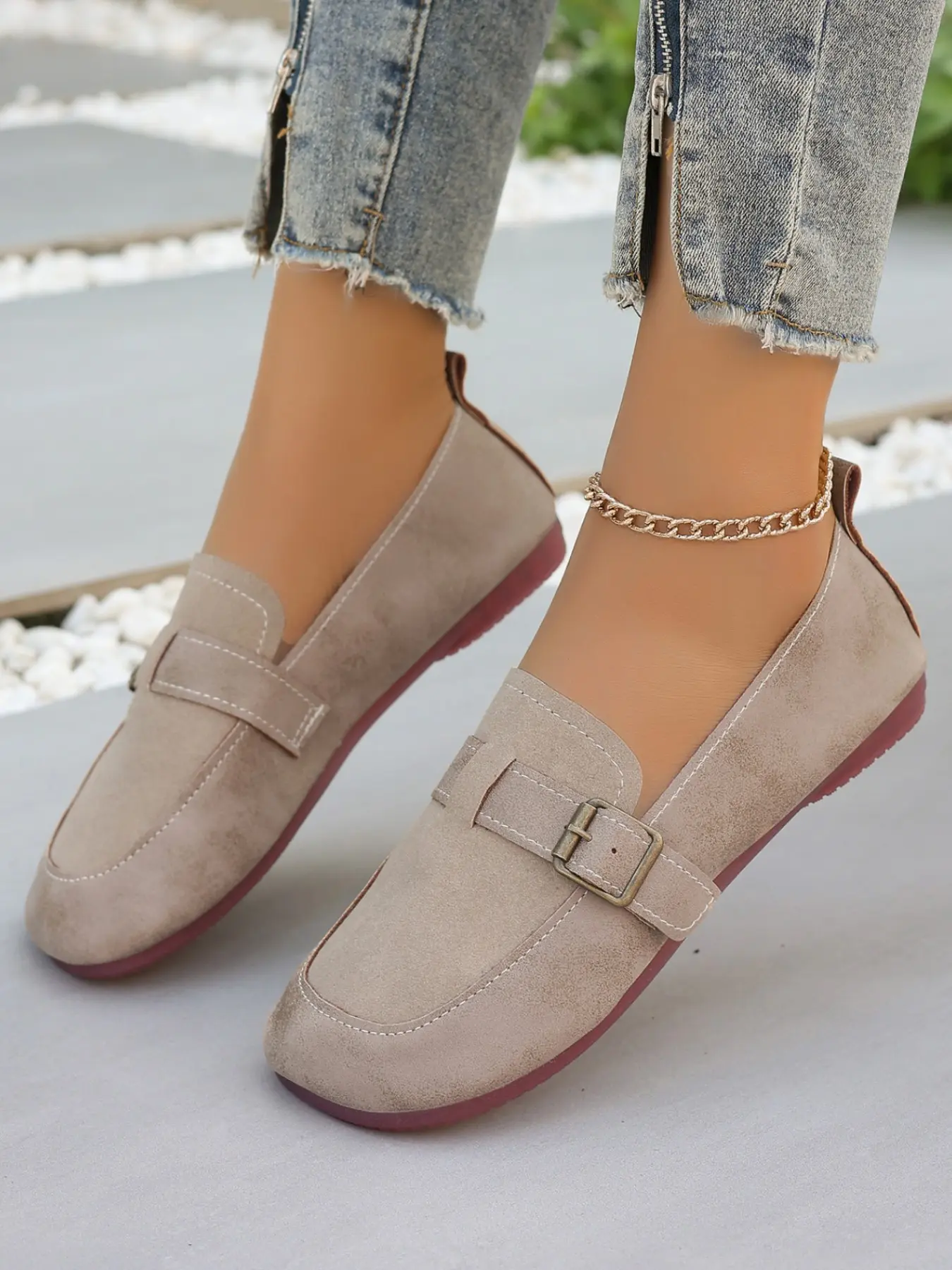 Women's Foldable Bean Shoes for Commuting and Travel, Soft Sole Slip-On Flat Shoes, Large Size Casual Women's Footwear