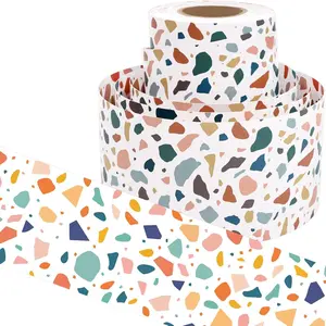49ft Terrazzo  Bulletin Board Borders Modern Dots Double-Sided Straight Border Trim Classroom Decor for Wall Whiteboard Desks Doors
