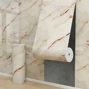 Aozey Marble Wall Sticker Roll, Self-Adhesive Wallpaper, Peel and Stick Wall Panel, Detachable Vinyl, Kitchen & Bathroom Countertops, Marble Pattern Wallpaper, Peel and Stick Wallpaper Designs