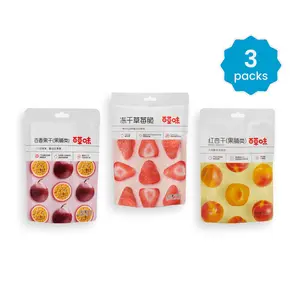 Be & Cherry Dried Fruit Snack Bundle (Dried Passion Fruit, Dried Red Apricot, Freeze-dried Strawberries) - 3 Packs