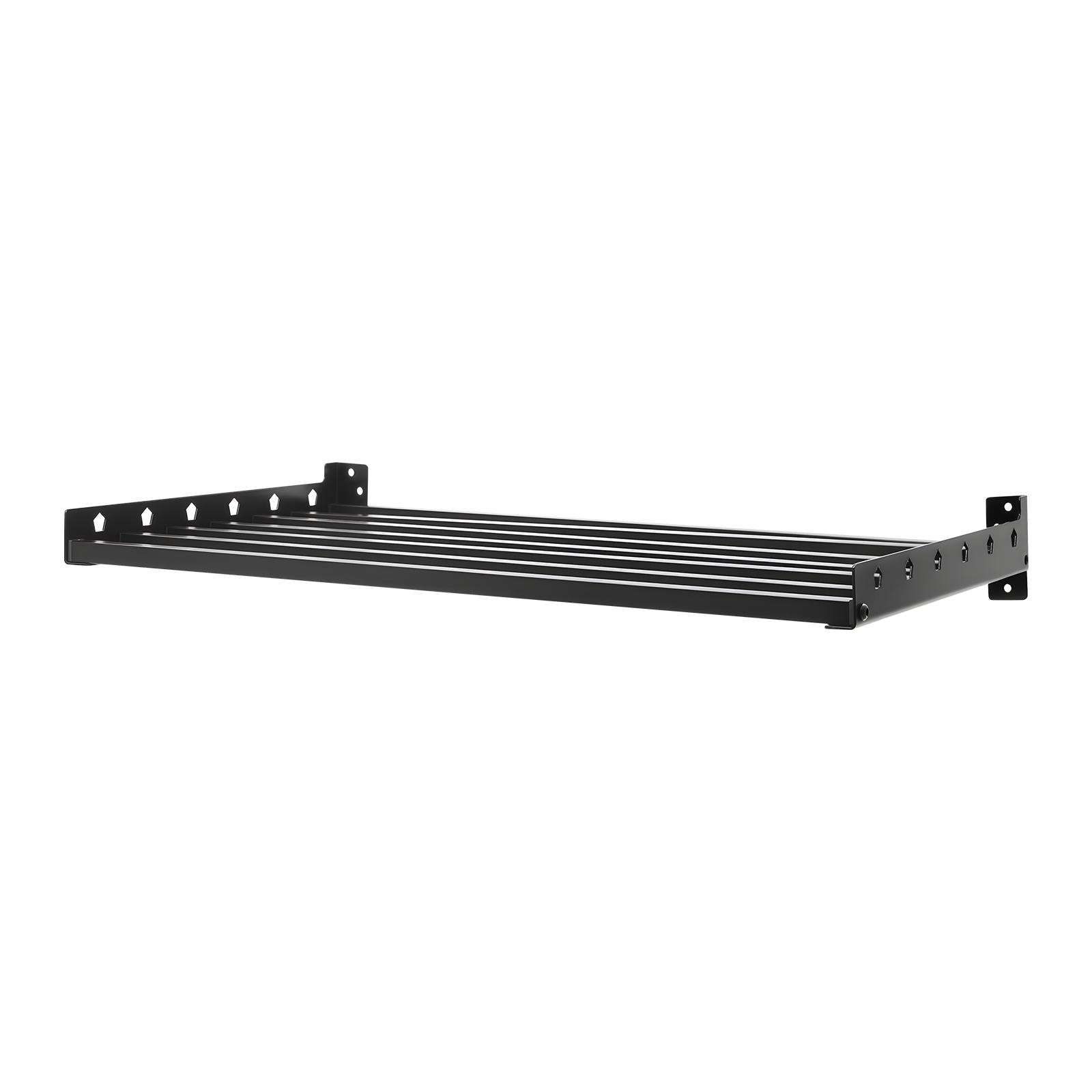 Wall Mounted Microwave Oven Rack with 110 lbs Capacity, Heavy Duty Q235 Steel & Aluminum Shelf, Black Finish Space Saving Organizer for Kitchen Office Cafe Living Area Wall Mounted Microwave Oven Rack with 110 lbs Capacity, Heavy Duty Q235 Steel & Aluminum Shelf, Black Finish Space Saving Organizer for Kitchen Office Cafe Living Area