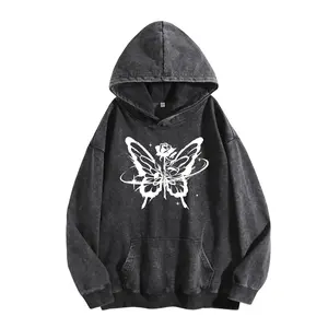 Vintage Graphic Crop Top Set with Bear Print and Horror Clown Design Cotton Women's Plus Size Hooded Sweatshirt and Short Sleeve Crew Neck T - Shirt for Everyday Wear Round Neck Long Sleeve Top