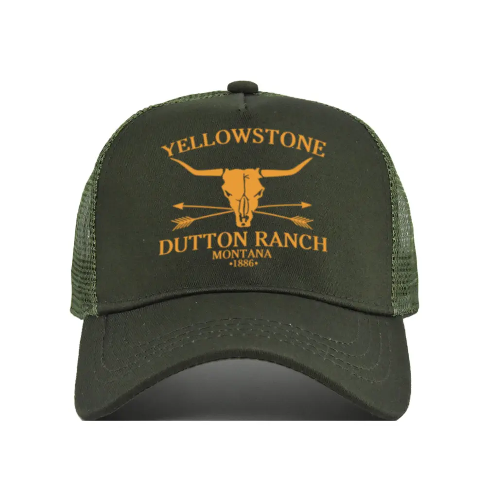 Cross-border Yellowstone baseball cap, silk-printed Yellowstone mesh cap, printed duckbill cap, unisex washable breathable sun hat Cross-border Yellowstone baseball cap, silk-printed Yellowstone mesh cap, printed duckbill cap, unisex washable breathable sun hat