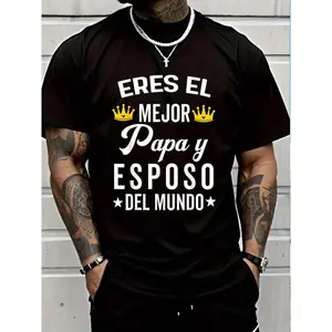 Regalos Para Papa Dia Del Padre Camiseta Mejor Esposo T-Shirt for Women Men Cotton Clothing