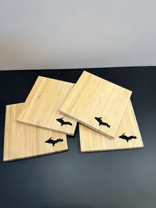 Set of  4 Wood Coaster's  With UP design