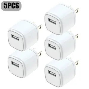 USB Charger, 5V-1A Wall-Mounted USB-A Power Adapter, 3/4/5/6/7-Pack USB Charging Case, Compatible for iPhone 17/16/15/14/13/12/11/XR/XS/8 Plus/SE, Samsung Galaxy S26+/S25/S24/S23 Ultra/S22/S21/S10/S9