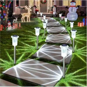 Kanstar 12 Pack 13'' Solar Pathway Lights Waterproof Auto On/Off Outdoor Garden Driveways Walkways Patios Pools Yard Lighting