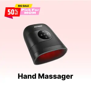 【FIT KING】Hand Massager with Heat for Hand Massage and Finger Relief - Cordless & Portable & Touch Screen -  Gifts for Women Men Parents - Black Comfort