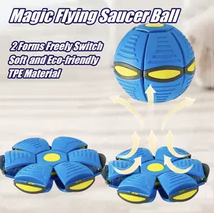 Children‘s Bouncing Ball,Magic Flying Saucer Ball Toy With 6 Lights,Glowing in The Dark Ball, Kid’s and Dog's Toy Ball,Parent-Child Interaction