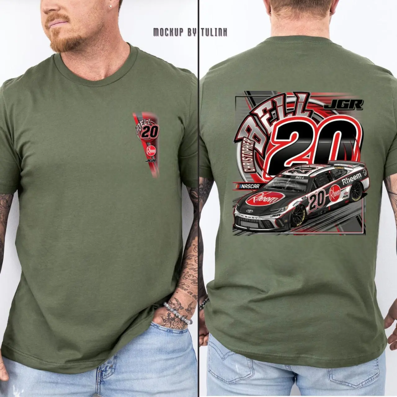 Christopher Bell #20 NASCAR Racing T-Shirt, Bold Red Rheem Graphic Tee, Joe Gibbs Racing Fan Apparel, Stock Car Driver Shirt for Men & Women