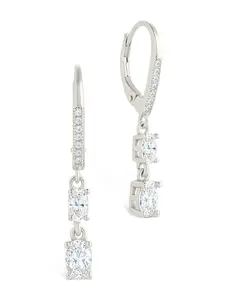 Sterling Silver Liesel Oval Cut CZ French Clip Earrings