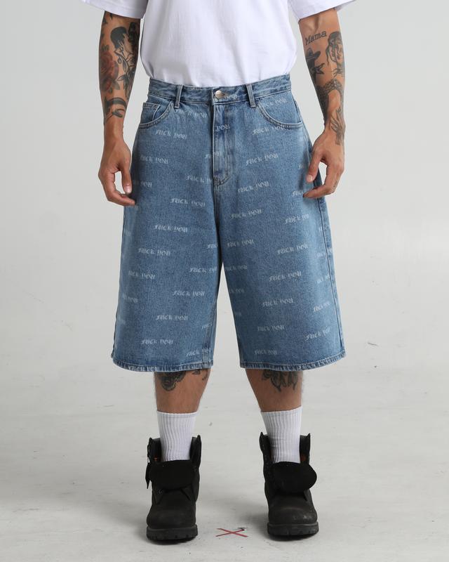 Laser F*** You Denim Shorts