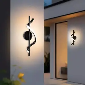 Modern Spiral Wall Light with LED Three-Color Lighting, and, Iron Body, Silicone Shade, Indoor Use