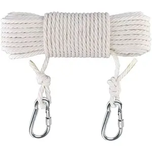 50 Ft Clothesline Long Clothes Line, Cotton Clothesline Rope Laundry Line Rope Craft Drying Rope Adjustable forCamping Travel & Home Use DIY Rope as Candle Replacement Wick Laundry Line Dryer Rope