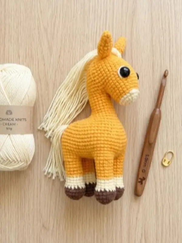 Handmade Crochet Horse Plushie - Cute Amigurumi Pony Stuffed Animal Toy