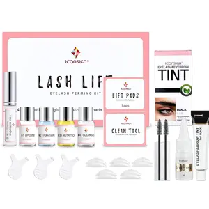 Eyelash Lift & Tint Kit, Eyelash Perming & Tinting Kit with Tools, Professional Eyelash Perming & Tinting Kit for Beginners, Makeup, Eyelash Enhancing Tool