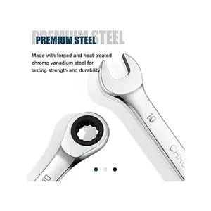 SORAKO 10mm Ratcheting Combination Wrench, Chrome Vanadium Steel Gear Wrench, Industrial Grade Cr-V Steel Gear Spanner, Household Garage Tools(10mm/Metric)