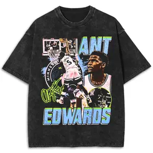Retro Vintage Anthonyy Edwardss T-shirt, 90s Bootleg Basketball Graphic Tee For Men Women, Ant Edwardss Washed Outdoor Shirt, Signature Unisex Tee merch