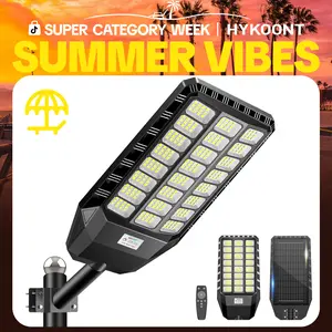 HYKOONT TW Matrix Series Solar Outdoor Lights, IP66 Waterproof Dusk-to-Dawn Street Lights with Motion Sensor & Remote Control for Parking Lots, Patio
