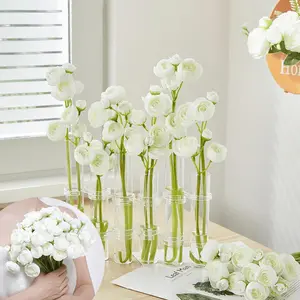 18 Packs Ivory White Fake Wedding Filler Flowers, Faux Silk Mini Ranunculus Flowers for DIY Bouquet Centerpieces Arrangements Bridal Shower Decorations