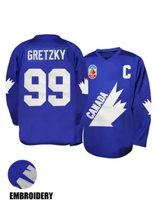 Men's #99 Gretzky Labatt Team Coupe Canada Cup Ice Hockey Jersey Stitched
