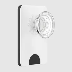 PopSockets MagSafe PopWallet+ Phone Mount, White Transparent Accessory for Mobile Cellphone