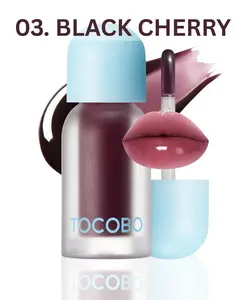 TOCOBO Juicy Berry Plumping Lip Oil no.3 Black Cherry – Vegan Hydrating Gloss with Plant Oils for All Skin Tones